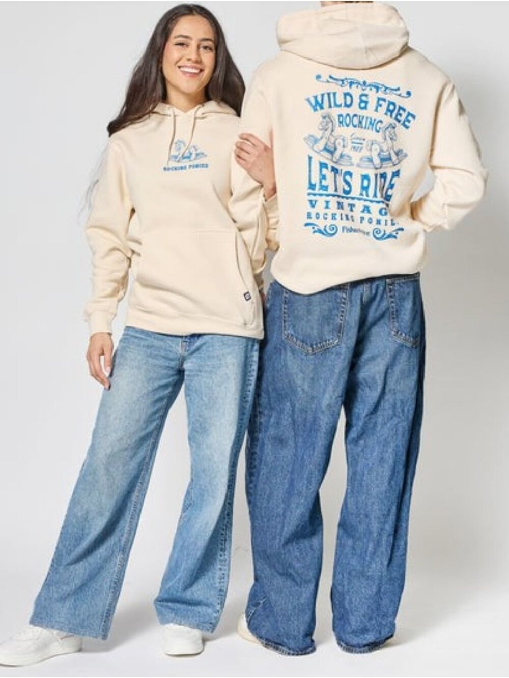 XL • Retrokid Fisher Price Rocking Ponies Pullover Hoodie - Wild & Free - Ivory